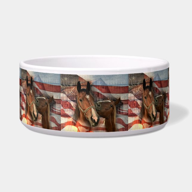 Horse Rustic Barn American Flag (Front)