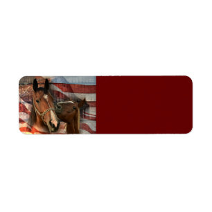 Horse Rustic Barn American Flag