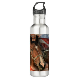 Horse Rustic Barn American Flag 710 Ml Water Bottle