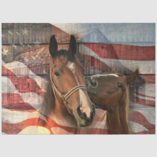 Horse Rustic Barn American Flag Tissue Paper