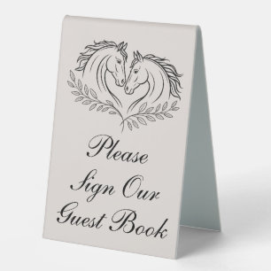 Horse Rustic Elegant Country Wedding Guest Book 