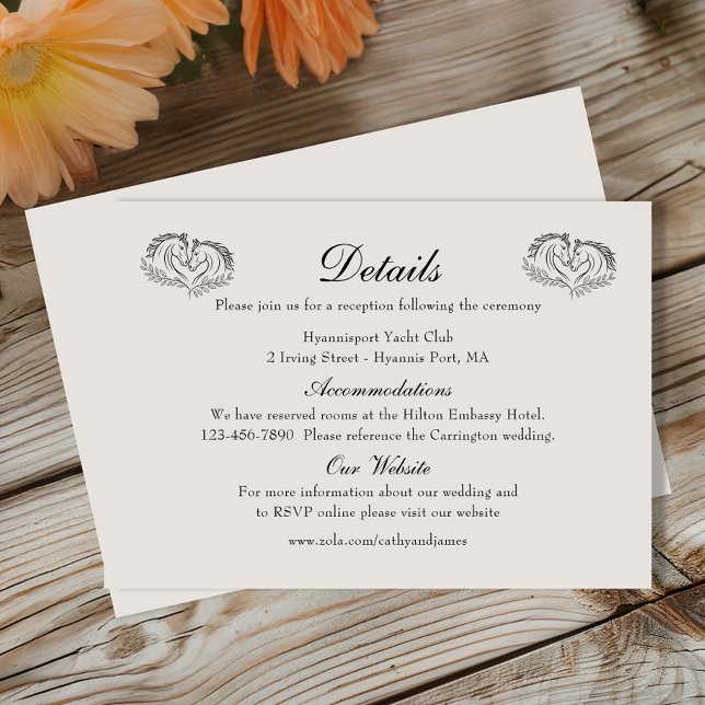 Horse Rustic Western Country Wedding Details Enclosure Card (Creator Uploaded)
