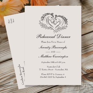 Horse Rustic Western Country Wedding Rehearsal Invitation Postcard