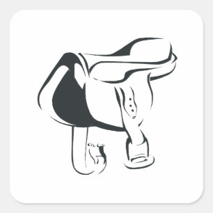 Horse Saddle 2 Square Sticker