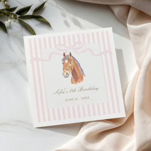 Horse Saddle Up Feminine Pink Pony Napkin