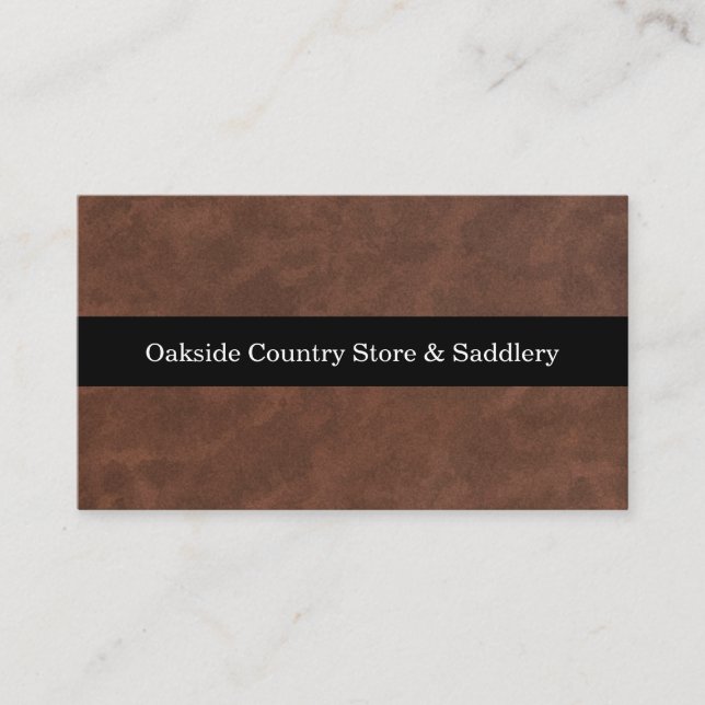 Horse Saddlery Leather Theme Business Card (Front)