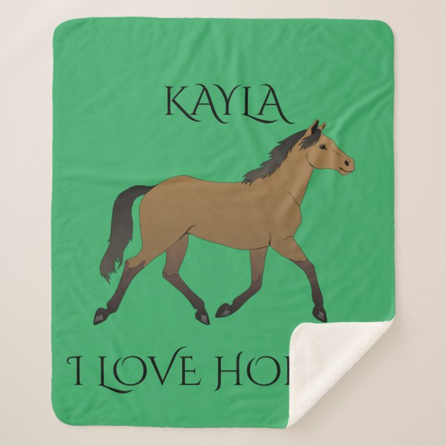 Horse sage sherpa blanket. sherpa blanket (Front)