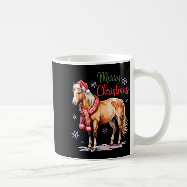 Horse Santa Hat Christmas Lights Family Matching W Coffee Mug (Right)