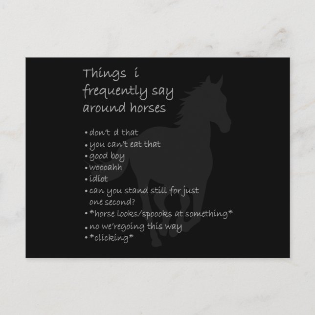 Horse Saying Funny Horse Quote Gift Girls Women Postcard (Front)