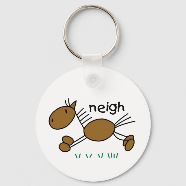 Horse Says Neigh Tshirts and Gifts Key Ring (Front)