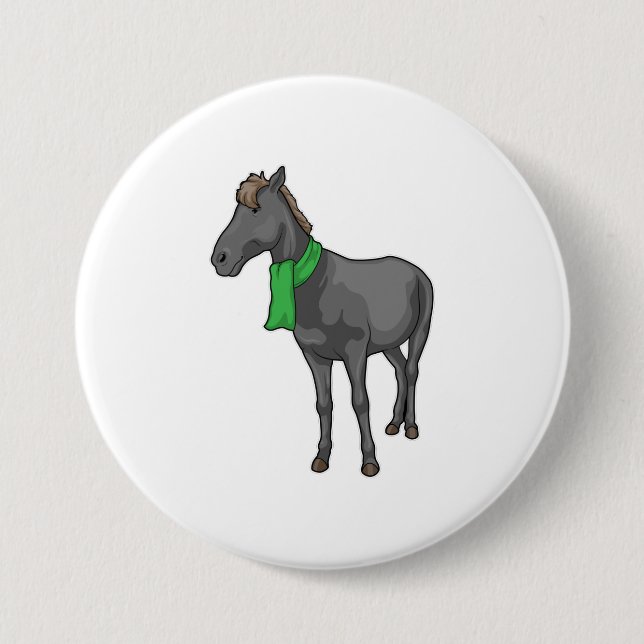 Horse Scarf 7.5 Cm Round Badge (Front)