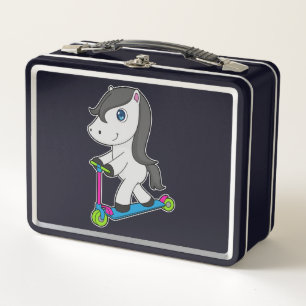 Horse Scooter Metal Lunch Box