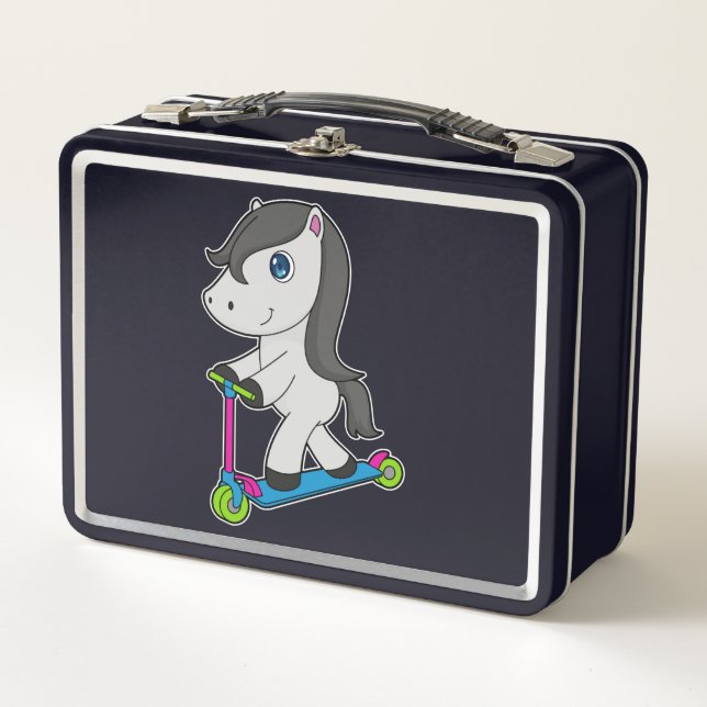 Horse Scooter Metal Lunch Box (Front)
