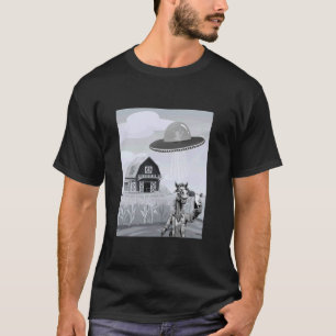 Horse Selfie Alien Ship Farm Confused Take A Trip T-Shirt