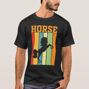 Horse Shadow Silhouette In Retro Colors T-Shirt