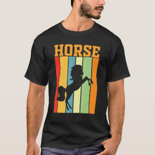 Horse Shadow Silhouette In Retro Colours T-Shirt
