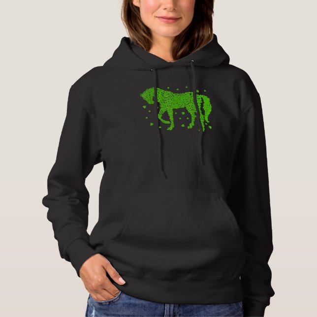 Horse Shamrock Horseback Riding Equestrian Patrick Hoodie (Front)