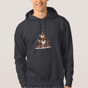 Horse Shaped Christmas Tree Equine Xmas Hoodie