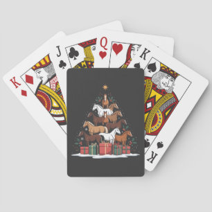 Horse Shaped Christmas Tree Equine Xmas Playing Cards