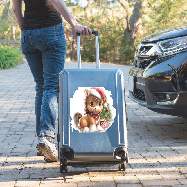 Horse Shirt Christmas Santa Hat (Suitcase Insitu)