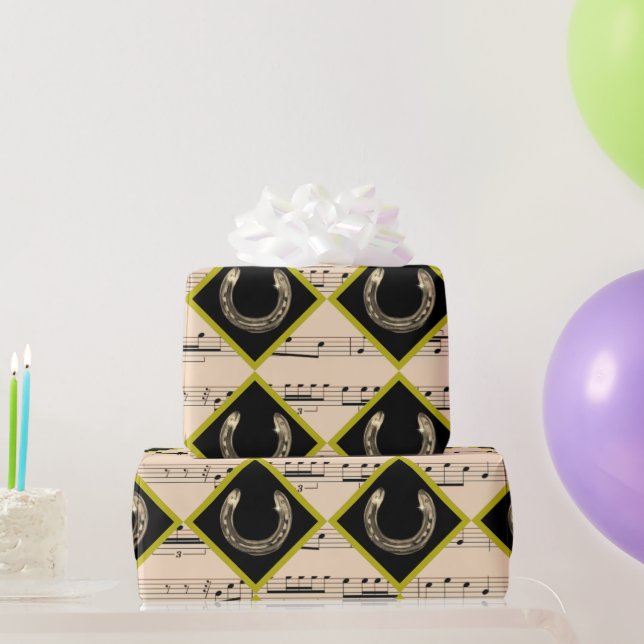 horse shoes in diamonds  wrapping paper (Party Gifts)