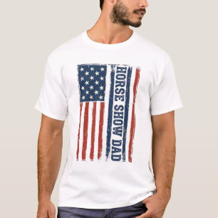 Horse Show Dad American Flag Vintage Shirt Design_