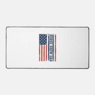 Horse Show Dad American Flag Vintage Shirt Design_ Desk Mat