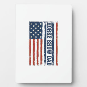 Horse Show Dad American Flag Vintage Shirt Design_ Plaque