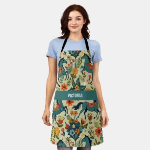Horse Show Floral Custom Pattern Apron