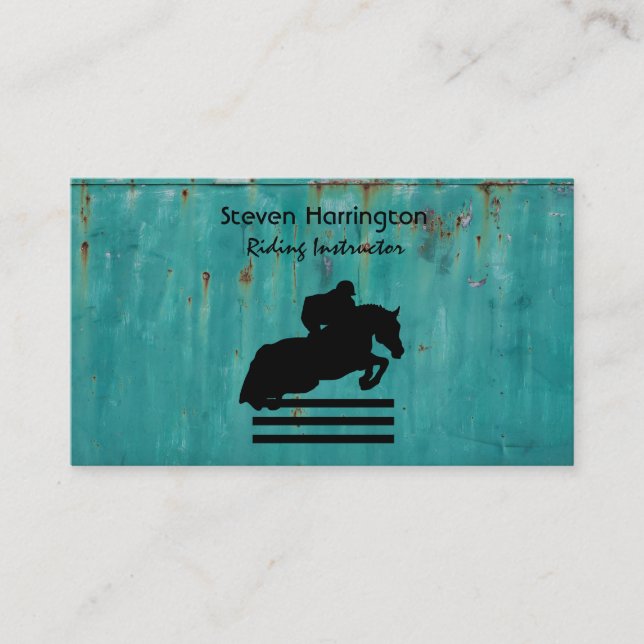 Horse Show Hunter Jumper Silhouette Business Card (Front)