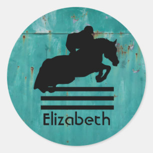 Horse Show Hunter Jumper Silhouette Classic Round Sticker