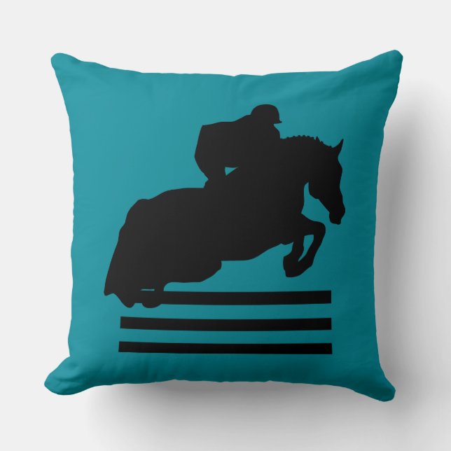 Horse Show Hunter Jumper Silhouette Cushion (Front)