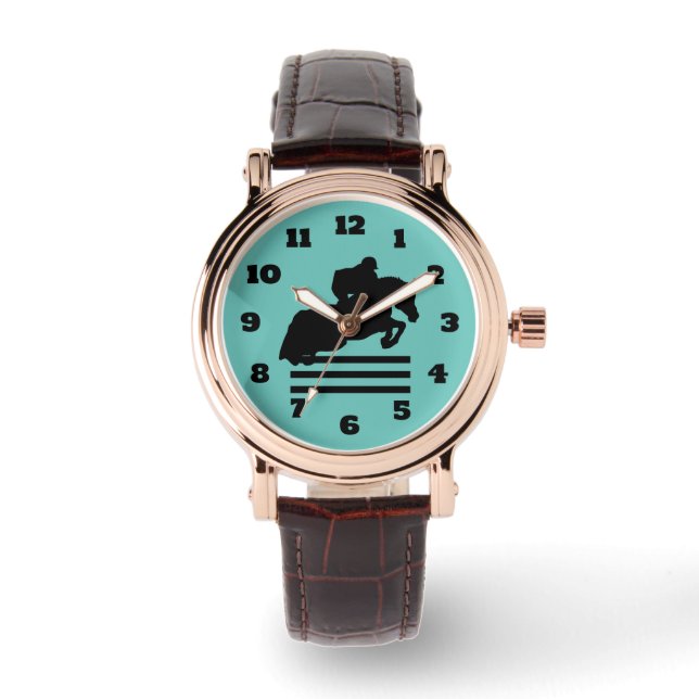 Horse Show Hunter Jumper Silhouette Watch (Front)