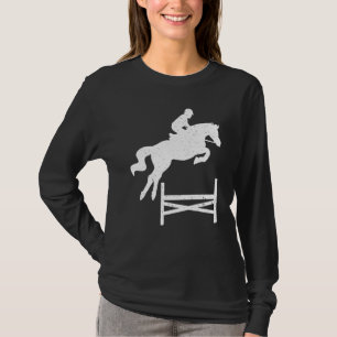 Horse Show Jump Front Equestrian Showjumping Compe T-Shirt