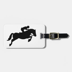 Horse show jumping luggage tag