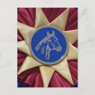 Horse Show Rosette Postcard