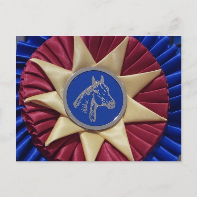 Horse Show Rosette Postcard (Front)