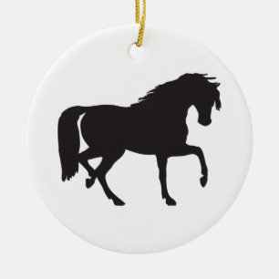 Horse Silhouette Ceramic Tree Decoration