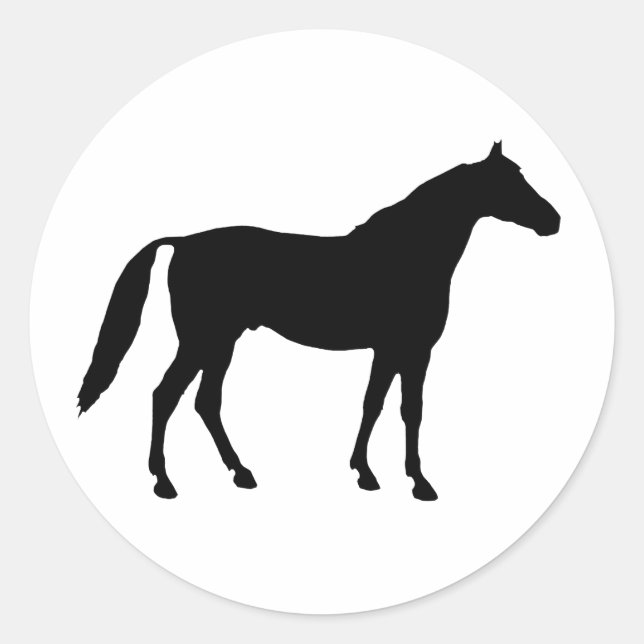 Horse Silhouette Classic Round Sticker (Front)