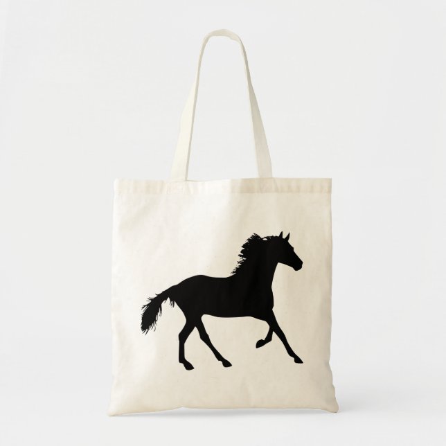 Horse Silhouette Design Tote Bag (Front)