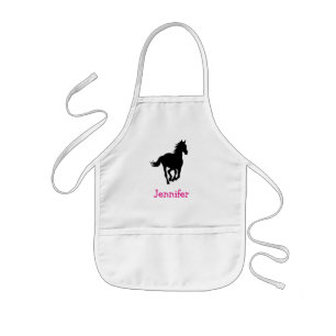 Horse Silhouette Diamond Pattern Custom Kids Apron