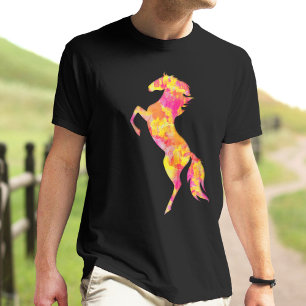 Horse silhouette Fire flames Abstract Elegant T-Shirt
