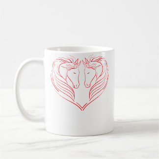 Horse Silhouette Horse Love Heart Riding Horse Rid Coffee Mug