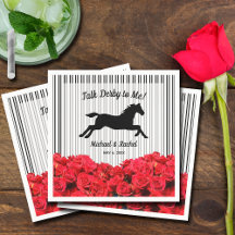 Horse Silhouette Red Roses Derby Party