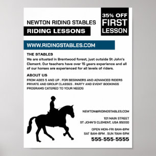 Horse Silhouette, Riding Instructor, Academy Poster