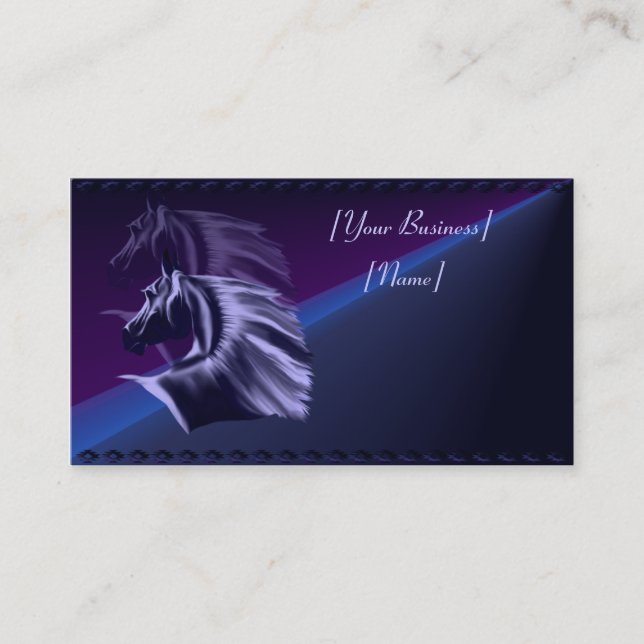 Horse Silhouette Shadowed Business Card (Front)