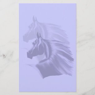 Horse Silhouette Shadowed Sationary Stationery