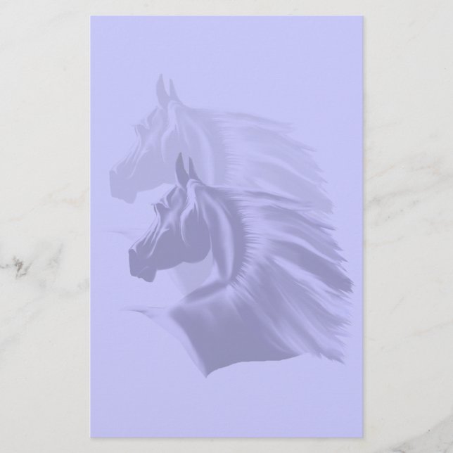 Horse Silhouette Shadowed Sationary Stationery (Front)