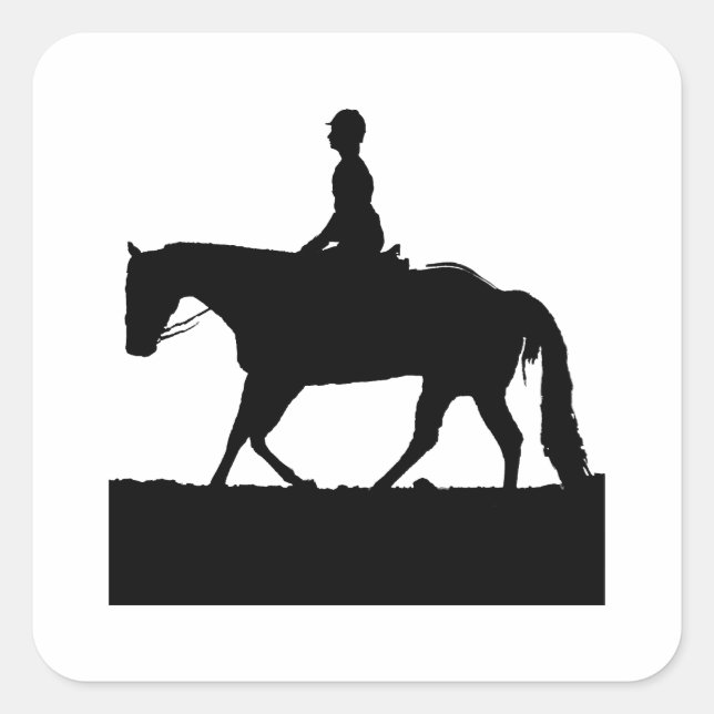 Horse Silhouette Square Sticker (Front)