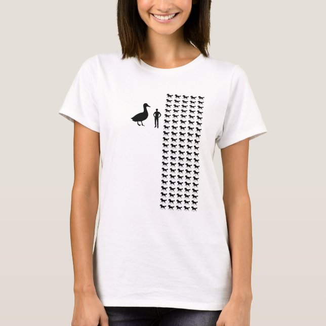 Horse-sized Duck vs 100 Duck-sized Horses T-Shirt (Front)